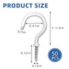 1-1/4" White Vinyl Coated Screw-in Hooks, Ceiling Hooks Wall Hooks
