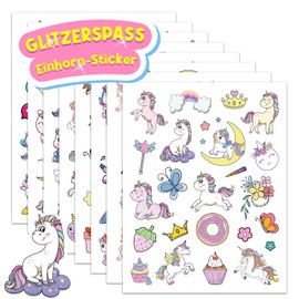 Unicorn Sticker with Glitter Effect, Over 160 Unicorn Glitter Stickers Stickers, Glitter Sticker Girls, Unicorn Gift School Girl Unicorn School Cone Girls Filling