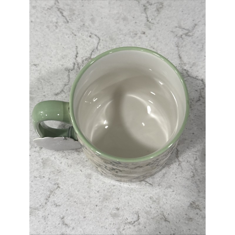 10 Strawberry Street PEACOCK Floral Mint Green Handle 10 Strawberry