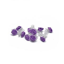 Roses Hair Clips - Bridal Hair Accessory - Rose Hair Clip - Various Colours and Packs purple