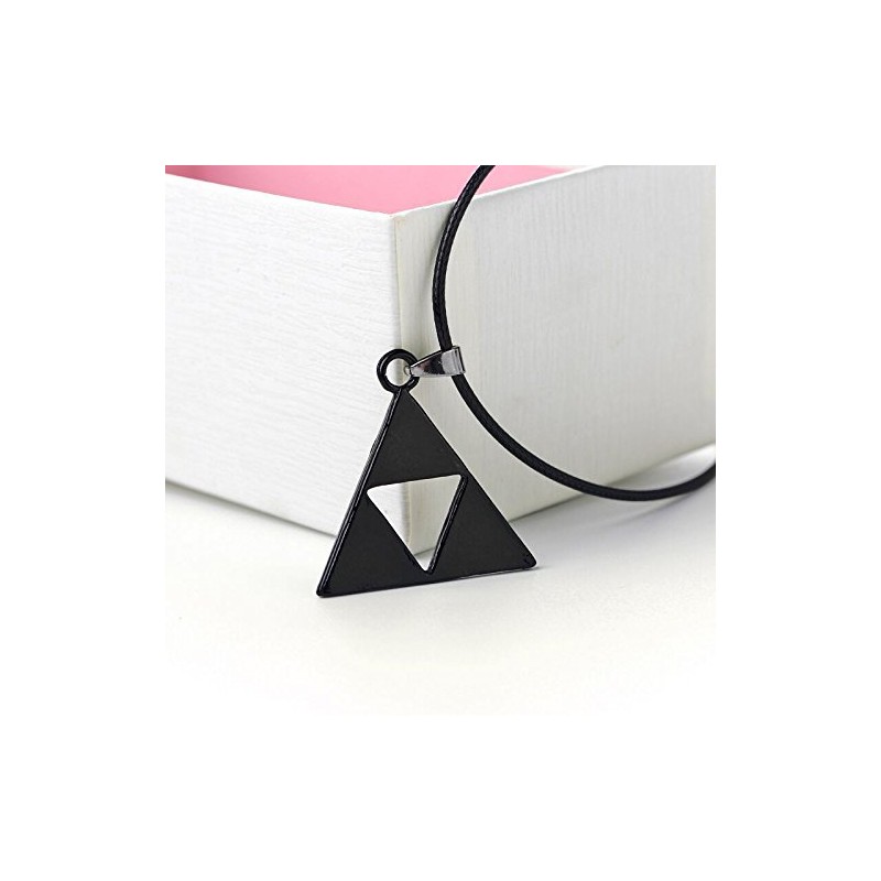 LLYANZ Antique Gold Plated Metal Leather Chain Zelda Pendant Necklace