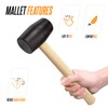 Black Large Rubber Mallet 16oz Heavy Duty Rubber Hammer Mallet