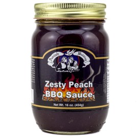 Amish Wedding Zesty Peach BBQ Sauce 16 Ounces (Pack of 2)