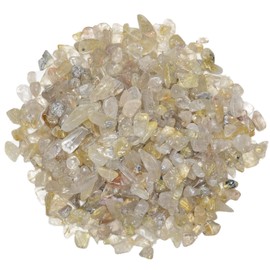 Hypnotic Gems: 1/2 lb of Polished Rutilated Quartz Natural Rock Chips - Tumbled Stones for Vases, Fountains, Art and Crafts, Jewelry Making, Crystal Healing and More!