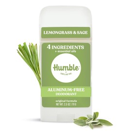 HUMBLE SIMPLE AND TRUE. Humble Brands Original Formula Desodorante Libre de Aluminio. Control de Olores de Larga Duración Con Bicarbonato de Sodio y Aceites Esenciales, Hierba de Limón y Salvia, Paque