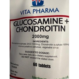 Glucosamine and Chondroitin | High Strength Supplement 60 Tablets | by VITAPHARMA