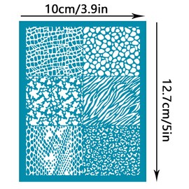 OLYCRAFT 10x12.7cm Clay Stencils Leopard Pattern Silk Screen for Polymer Clay Animal Leopard Silk Screen Stencils Mesh Transfer Stencils Animal Theme Mesh Stencil for Polymer Clay Jewelry Making