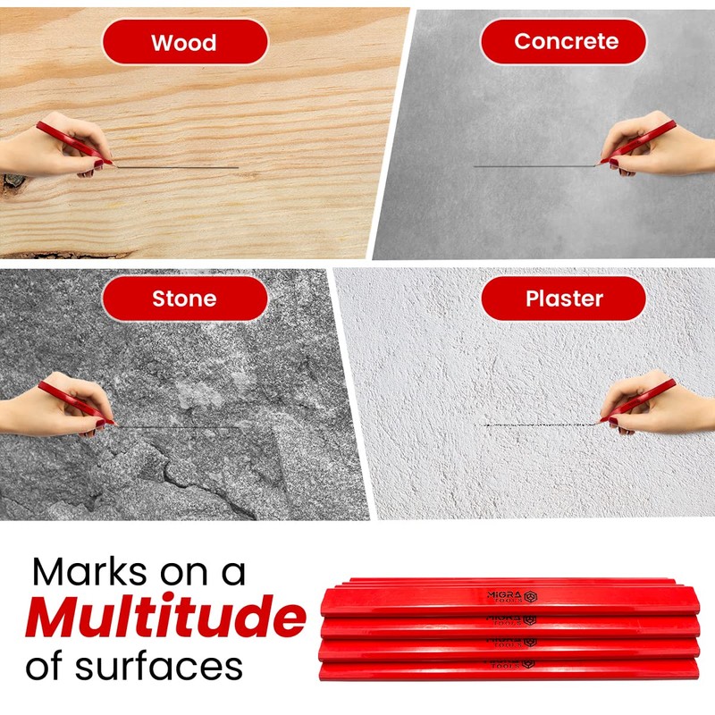 Migra Tools Carpenter Pencils - HB Builders Pencil Set with