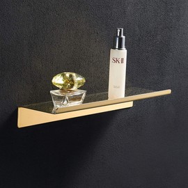 Metal Wall Shelf, Metal Floating Shelf Gold 15.7 Inches Wall Mount Stainless Steel 304 for Bathroom Organizer