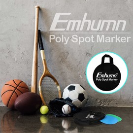 Emhumn 4inch & 9inch Poly Spot Markers for Agility Dot for Gym/PE Training, Dance, 6/12/24 Pcs Round Multiple Color & Size Rubber Non-Slip Spot Marker for Games, Floor Dots and Sport Activities