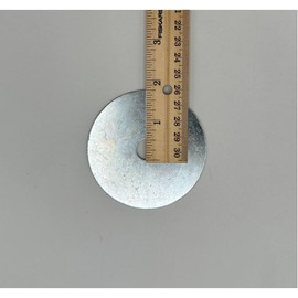 Fender Washers 1/2" x 3" OD Zinc Plated Finish Low Carbon Steel, Pack of 5 (1/2" x 3")