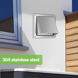 4 Inch Dryer Vent Cover, 304 Stainless Steel Wall Exhaust Covers with 4 Screw & Washers, Weather Proof Exterior Wall Vent Cover, Outdoor Dryer Vent Covers for Dryer & Extractors