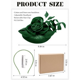 Zinniday Dark Green Church Fascinator - 2025 Victoria Derby Hats 1920s 50s Vintage Feather High Tea Party Kentucky Hat with Hair Clip for Lady Women Girls Holiday Renaissance Party Costume Dress Up