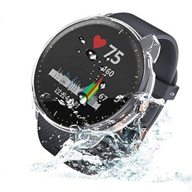 Compatible for Garmin Vivoactive 3 Music Waterproof Protective Case Soft TPU Plated Screen Protector Cover Scratch-Proof All Around Screen Cover Bumper Shell for Garmin vivoactive 3 Music (Clear)