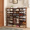HOMEFORT 7-Tier Wood Shoe Rack, Double Rows Shoe Shelf, Shoe