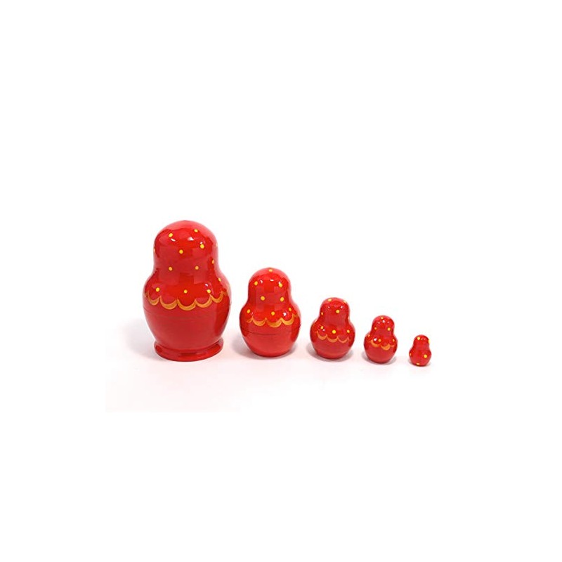 Semyonov Matryoshka 5 Piece Headband "Khokhroma" (RED) [Made in Russia]