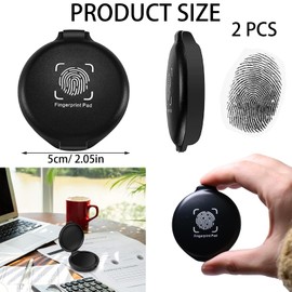 2 PCS Fingerprint Ink Pad, Black Thumbprint Ink Pad for Notary Supplies Portable Fingerprint Kit, Quick-Drying, Smudge-Free for Clear Prints – Ideal for Office and Personal Use