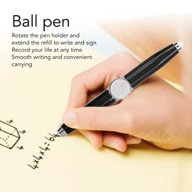 SPYMINNPOO Spinner Pen Luminous Gyro Ballpoint Pen with Fingertip Finger Pen with LED Light for Stress Relief (Black)