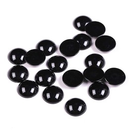 100 Pcs Black Half Round Eyes Flat Back Cabochon for DIY Crafts Stuffed Plush Dolls Making Scrapbooking Projects (20mm)