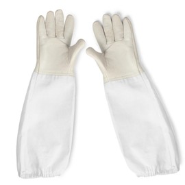 Flexzion Beekeeping Gloves Canvas Protective Bee Keeping Supplies Equipment with Vented Long Sleeves for the Beekeeper 1 Pair