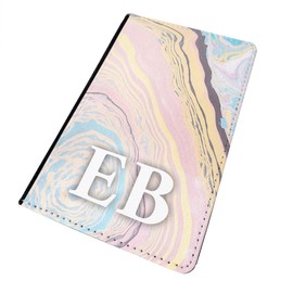 WTF | Marbled Ink Monograms (3) | Printed Art Faux Leather Passport Cover/Luggage Tag | MI3 (Passport Holder)