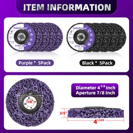 10 Pack Strip Discs 4-1/2 Inch Quick Stripping Wheel Paint Stripper for Angle Grinder Clean and Remove Paint Coating Rust Welds Oxidation for Metal and Wood (4-1/2" x 7/8")