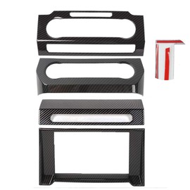 Voodonala for F150 ABS Carbon Fiber Navigation Air Conditioning Volume Panel Emergency Light Trim for 2015-2017 Ford F150 Interior Accessories, 4pcs