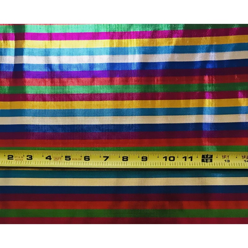 African Damask/ Metallic Jacquard/ Headtie, Gele Fabric - ‘Rainbow Mini’,