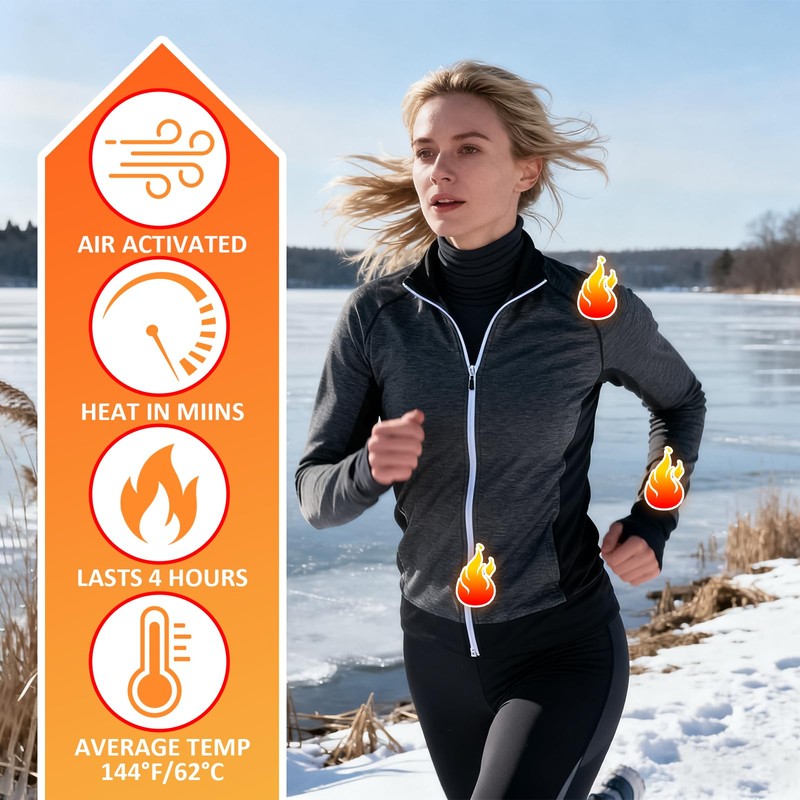 Hand Warmers，Long-Lasting Heat Therapy Patches，Ultra-Thin Discreet Design,Deep Penetrating Warmth,Odorless &