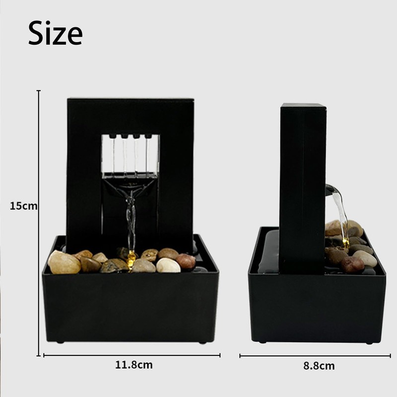 RWOORA Tabletop Small Fountain Waterfall Decor, 3D Flowing Effect, Ideal