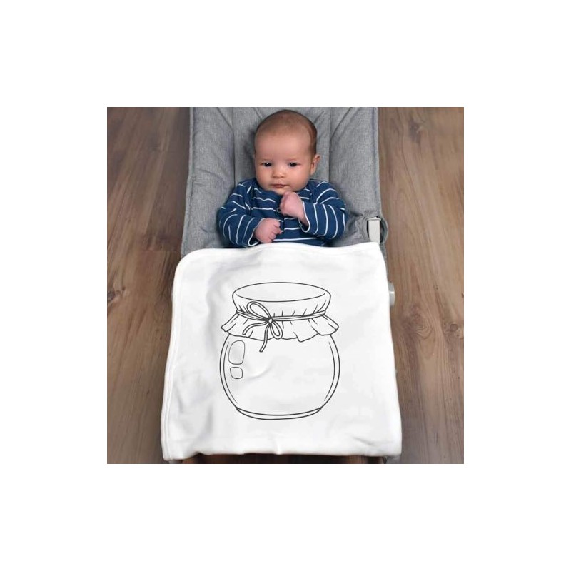 Azeeda 'Round Jar' Cotton Baby Blanket/Shawl (BY00040070)