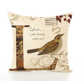 ZXUY 4Pcs Throw Pillow Covers 18x18 Inch Modern Christmas Decorative Covers for Sofa, Bed and Car Cotton Linen Square Pillow Covers Cushion Case (Bird)