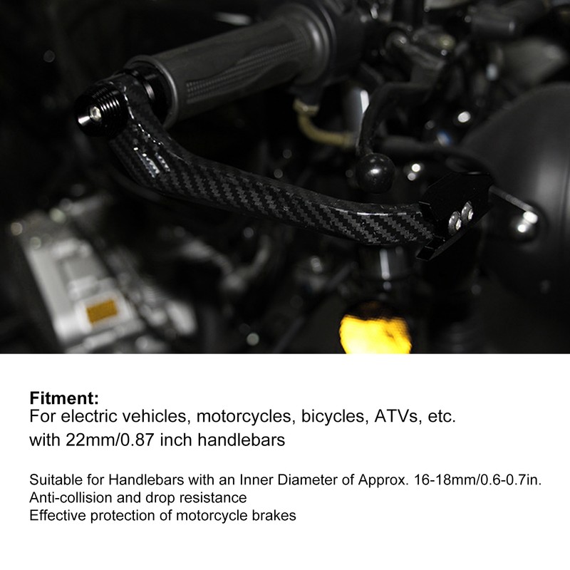 Motorcycle Handlebar Guard Carbon Fiber Style Aluminium Alloy Universal 22mm/0.87inBlack