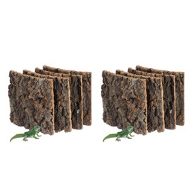 Toddmomy Cork Terrarium Background 8Pcs Reptile Climbing Background Habitat Decor Terrarium Accessories for Spider Lizard Turtle Beared Dragon 15x15cm Aquarium Decor