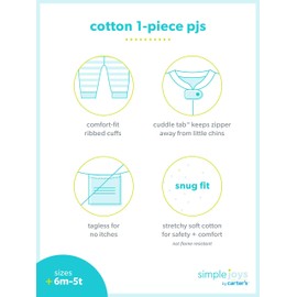 Simple Joys by Carter's Toddlers and Baby Boys' Snug-Fit Footless Cotton Pajamas, Pack of 3