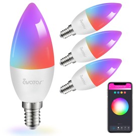 Avatar Controls E12 Smart Bulb 4 Pack, Candelabra Smart Light Bulbs, Alexa WiFi LED Lights RGBCW Dimmable Color Change Music Sync, Compatible with Alexa Google Home, 5W 40W Equivalent, 500LM