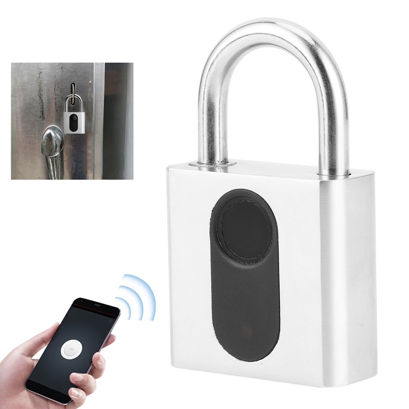 Smart Padlock Fingerprint Bluetooth APP Lock IP65 Waterproof AntiTheft for
