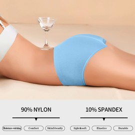 CULAYII Moisture Wicking Underwear for Women Seamless Ladies Panties Soft Breathable Comfortable Hipster Panties for Women 8 Pack Size M-L