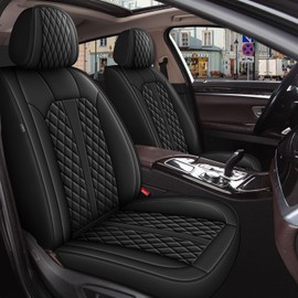 IKABEVEM Car Seat Covers Full Set Fit for Chevy Colorado 2015-2024 2025: 5 Seat Auto Interior Accessories, Waterproof Faux Leather Vehical Car Seat Cushions Cover（Black