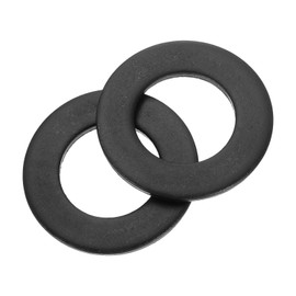 sourcing map 20Pcs M20 Flat Washer, Carbon steel 21mm ID x 37mm OD x 3mm Thick for Bolt Screw, Factories Repair, Kitchens, Shops, and Outdoor Construction, Black