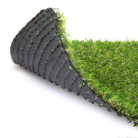 WarmShe 0.8inch Synthetic Artificial Grass Turf Drainage Holes Indoor Outdoor Pet Faux Grass Astro Rug Carpe 2FTX12FT Indoor Outdoor Balcony