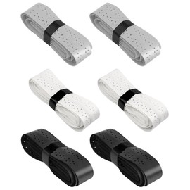 ZEXIJOW Pack of 6 Grip Tape Non-Slip Overgrip Badminton Grip, Perforated for Badminton Squash Tennis Racquetball Fishing Rod Better Grip and Moisture Absorption