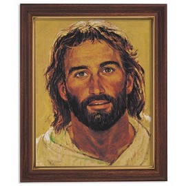 Gerffert Collection Jesus Christ Framed Portrait Print, 13 Inch (Wood Tone Finish Frame)