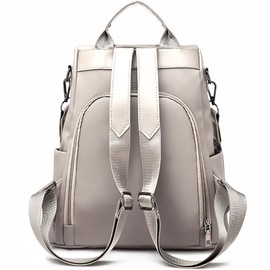 Rwtgnlf Womens Backpack Purse Waterproof Nylon Anti-theft Rucksack Lightweight Shoulder Bag Khaki