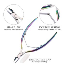 P2P Nails Cuticle Trimmer Set - Professional Pedicure and Manicure Tools - For Fingernail and Toenails - Stainless Steel Cuticle Nipper, Dual End Pusher, and Nail Polish Scraper