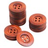 22pcs Brown Round Wood Buttons 4 Holes,Craft Buttons for Sewing
