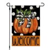 CROWNED BEAUTY Fall Garden Flag Pumpkin 12x18 Inch Double Sided