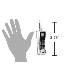 The Bridge Collection 5.75" Glass Brick Phone Christmas Ornament - Retro-Inspired Cell Phone Hand-Painted Holiday Decoration