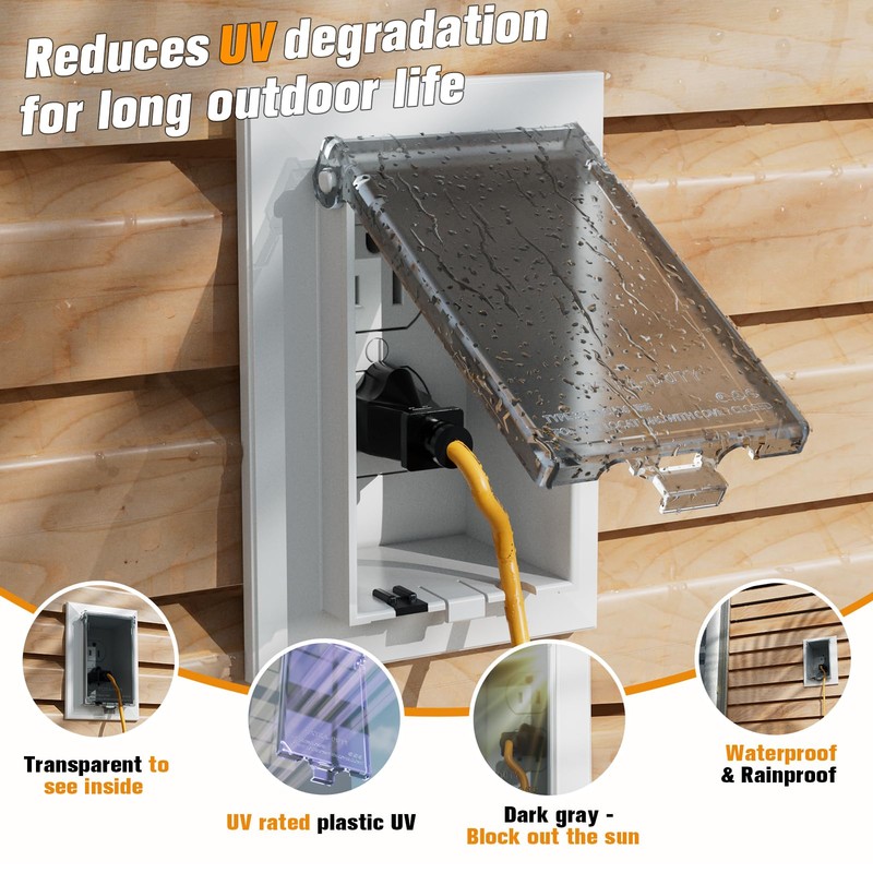 2Pcs Recessed Outlet Box, DBVS1C-1 Low Profile Electrical Boxes, Wall