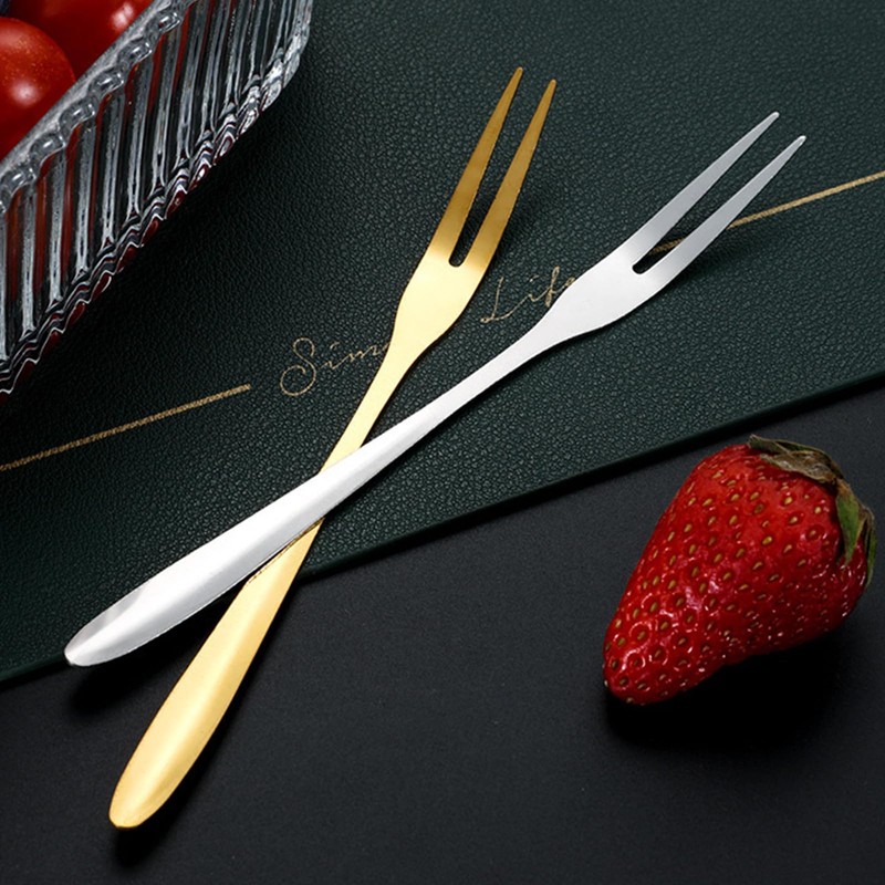 10pcs Mini Cutlery Set, Including Dessert & Fruit Forks, Olive